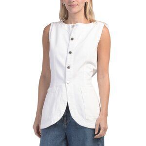 ETICA Vintage White Jay Long Vest